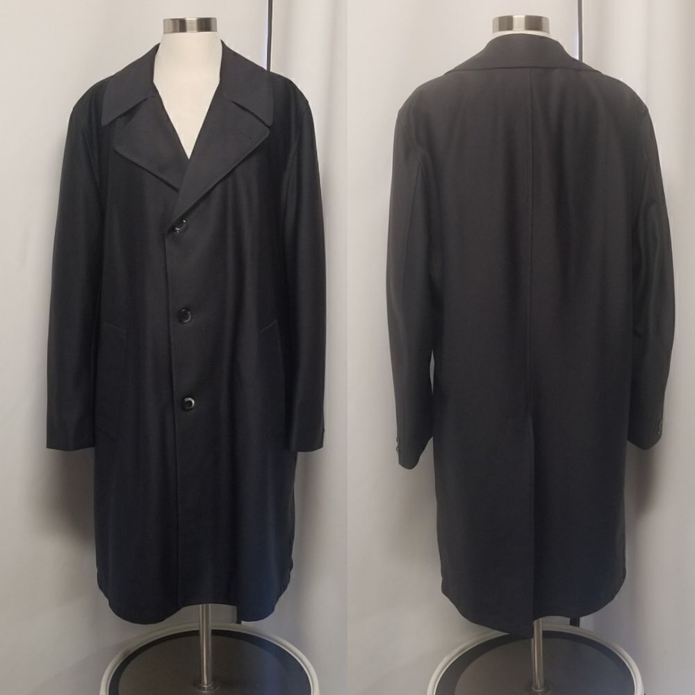 Vintage 60s Sears Travelknit Car Coat  Overcoat Trench Rain Jacket Men's‎ Large